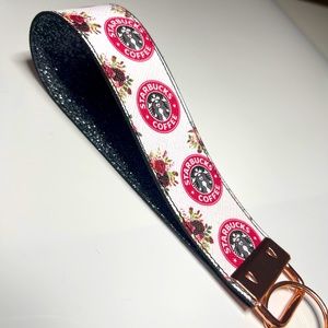 Handmade Starbucks wristlet keychain!